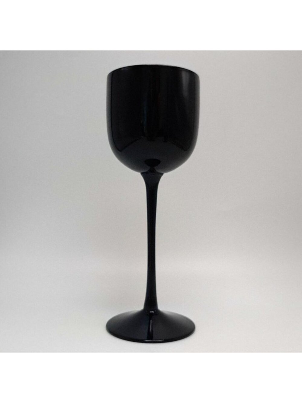 Carlo Moretti Italy Vintage Black & White Cased Glass Tall Stem Cordial Glass